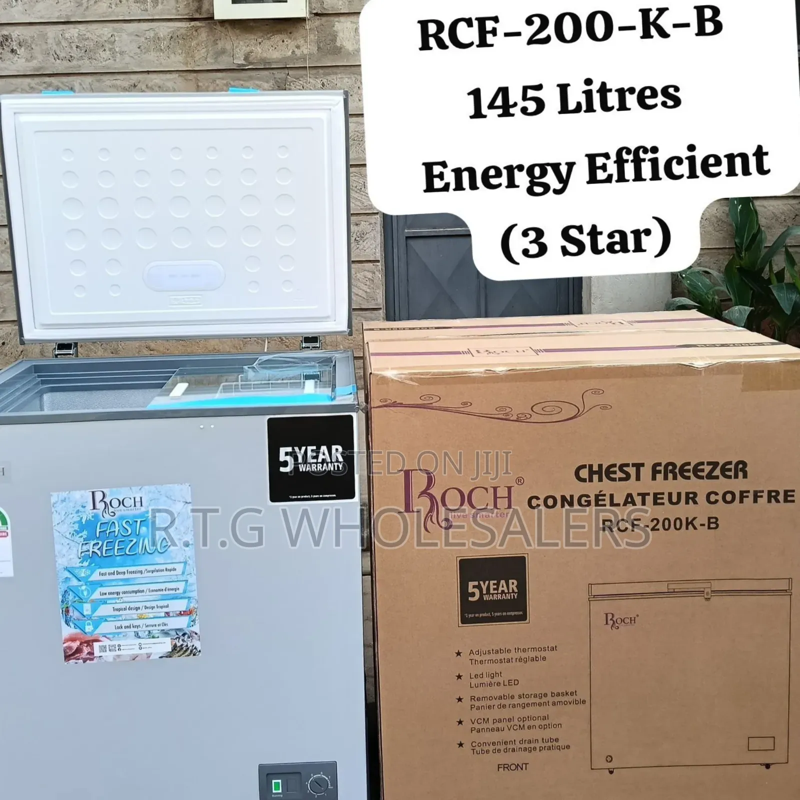 Roch RCF-200-K-B 145l Chest Freezer