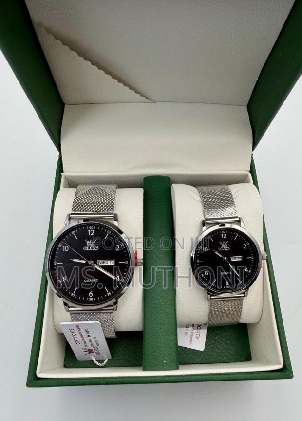 Olevs Stainless Steel Mesh Strap Couple Watches