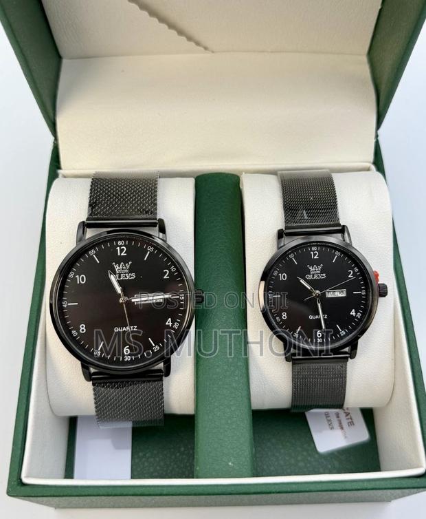 Olevs Stainless Steel Mesh Strap Couple Watches - thumbnail 2