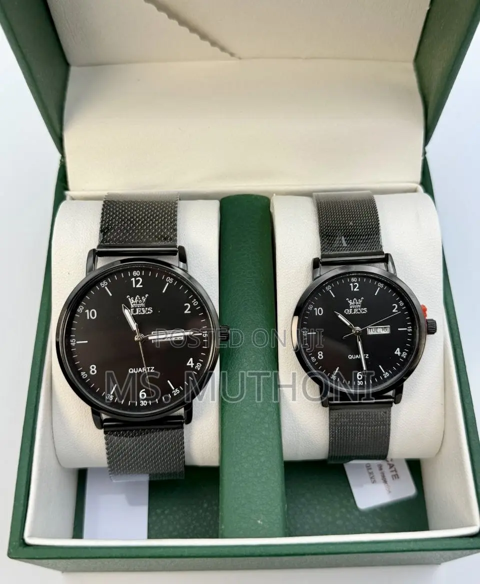 Olevs Stainless Steel Mesh Strap Couple Watches
