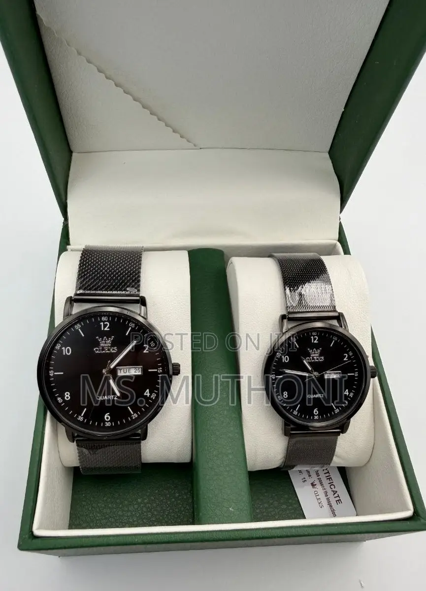 Olevs Stainless Steel Mesh Strap Couple Watches