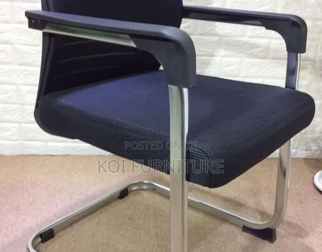 Office Chair : Black Shadow Line S Type Visitor Chair