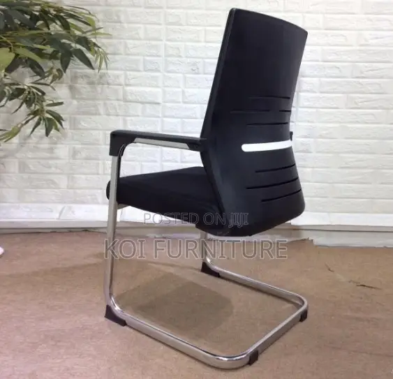 Office Chair : Black Shadow Line S Type Visitor Chair