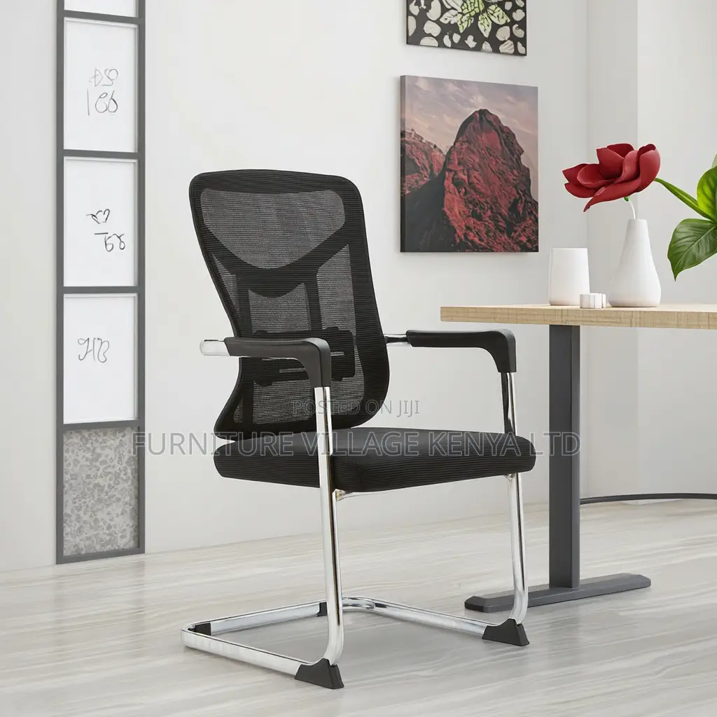Fixed Bow Leg Mesh Training Office Chair.