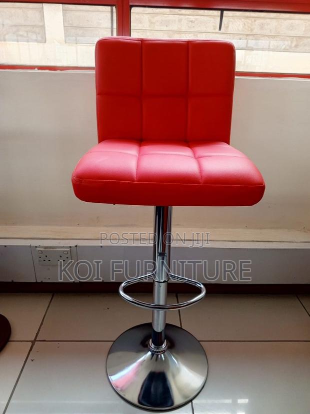 Barstool : Red Faux Leather Swivel Bar Stools - thumbnail 6