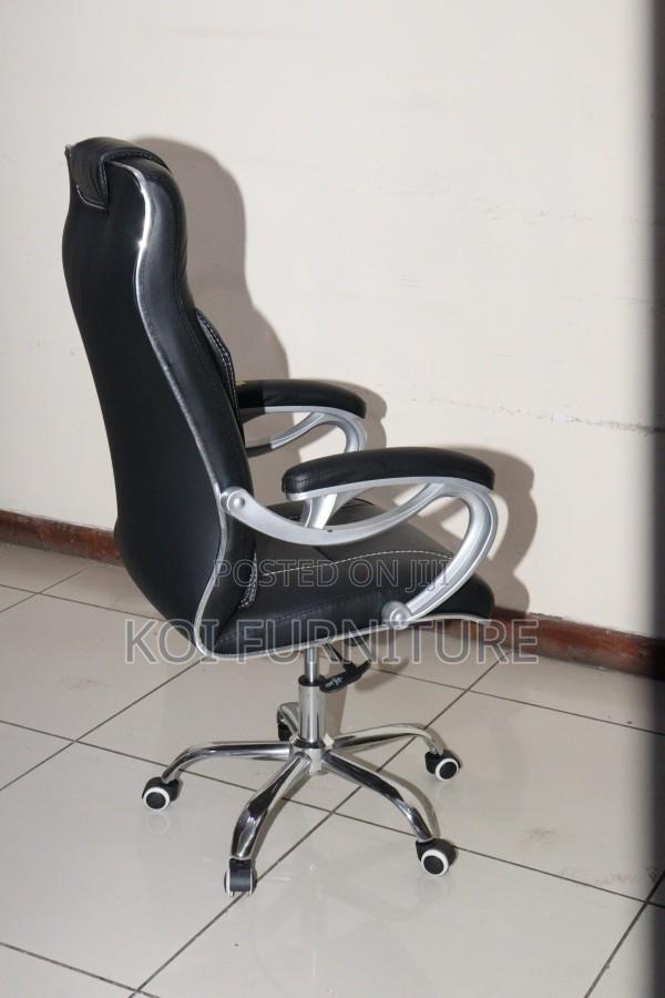 Office Chair : Black Pu Leather High-Back Executive Office Chair - thumbnail 2