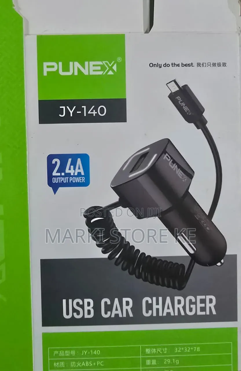 Punex 2.4a Usb Car Charger (Micro/Type C Charging Port)