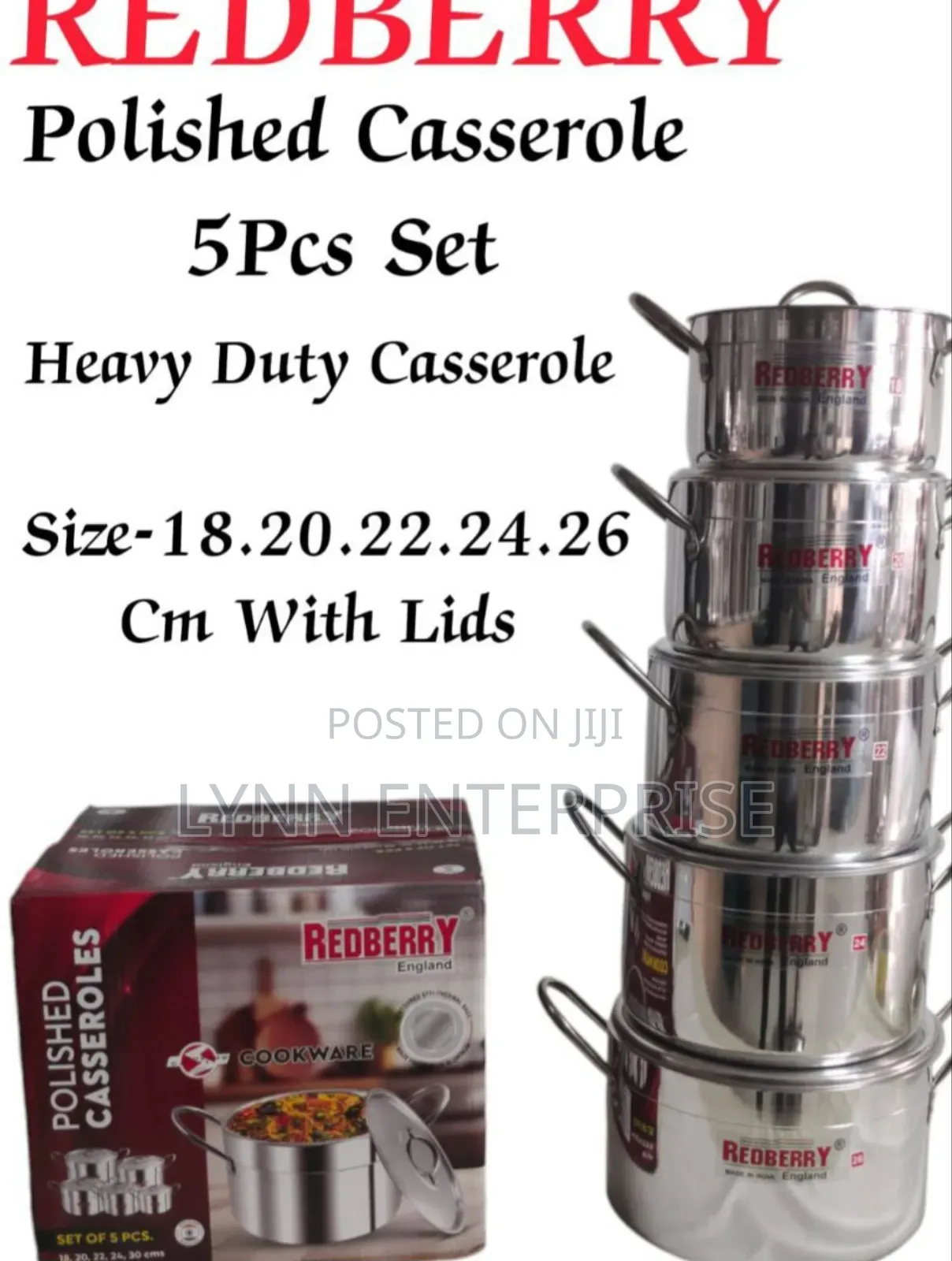 Redberry Premium Range of Aluminium Casserole