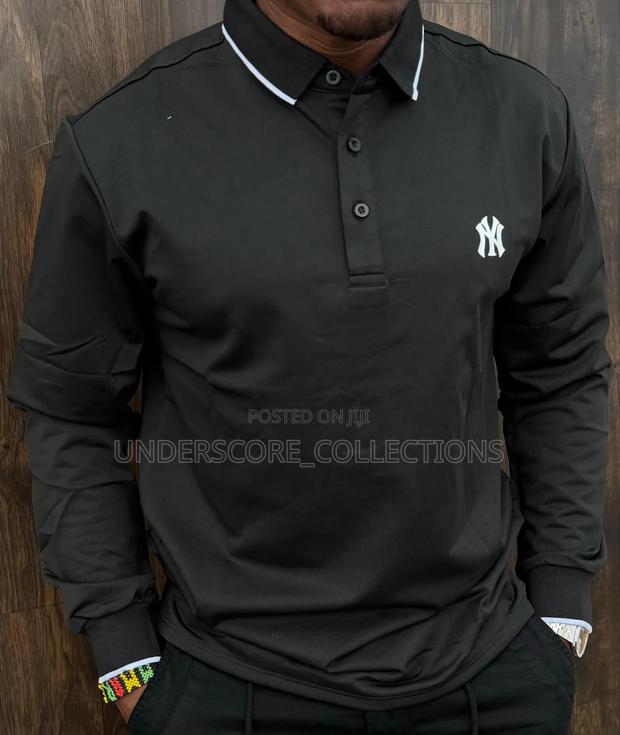 Men Longsleeved T-Shirt With Collar - thumbnail 3