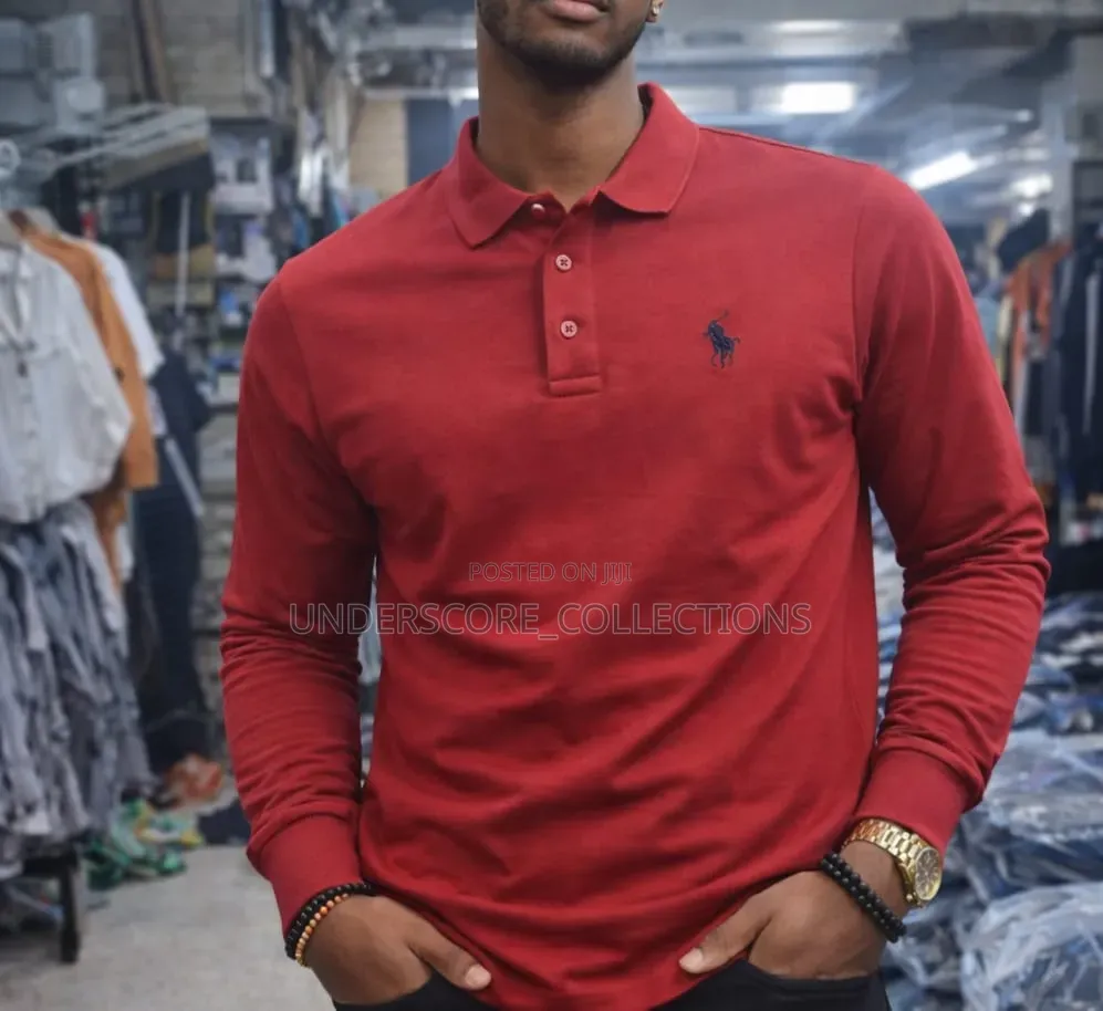 Men Longsleeved T-Shirt With Collar