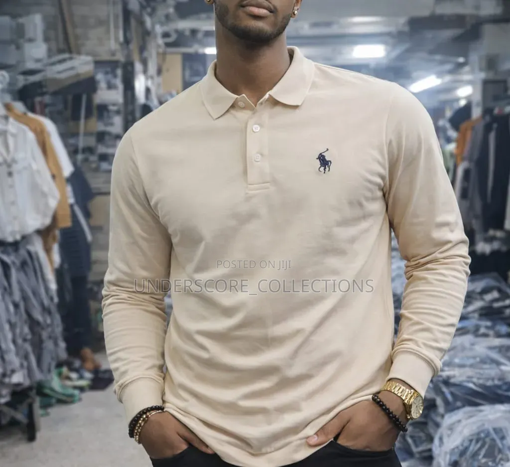 Men Longsleeved T-Shirt With Collar