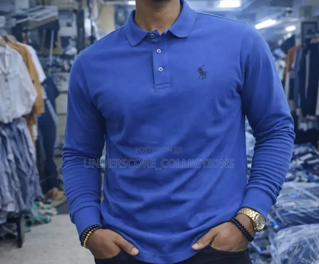Men Longsleeved T-Shirt With Collar
