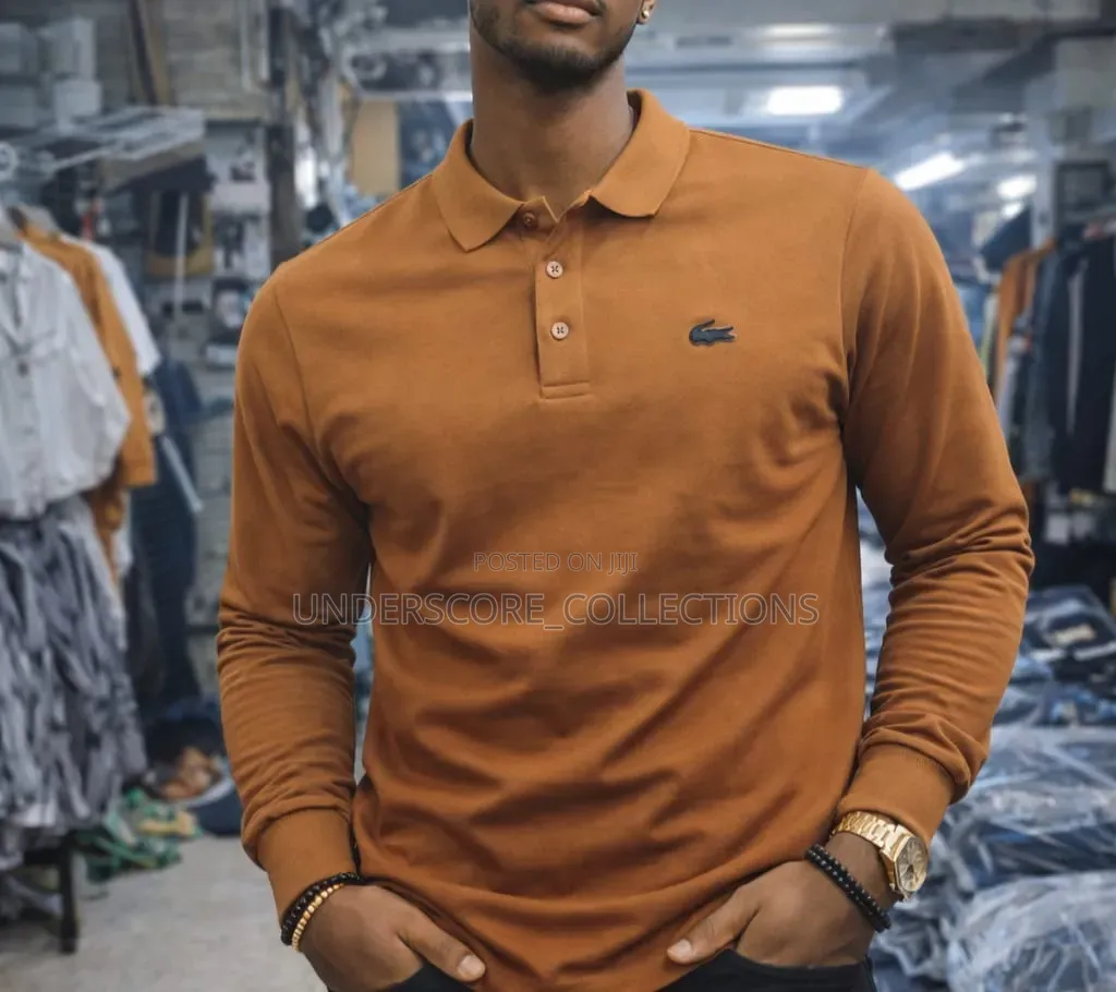 Men Longsleeved T-Shirt With Collar