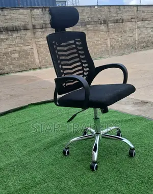 Secretarial Mesh Office Chair With Headrest