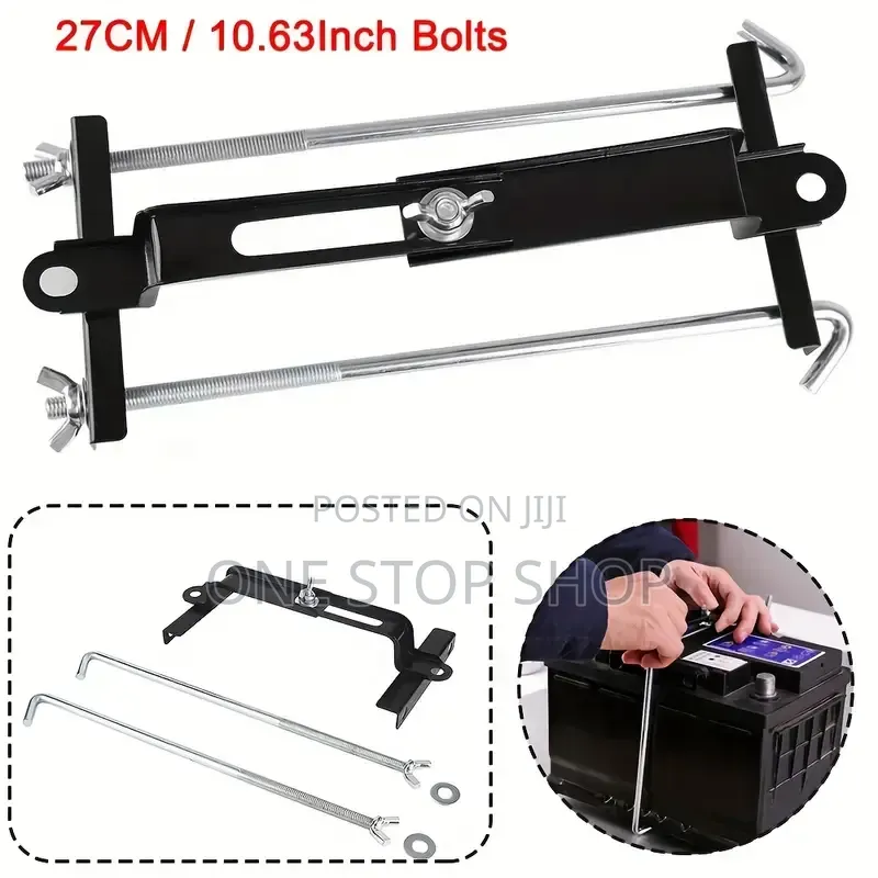 Adjustable Battery Clamp With Metal Cross Bar For Fastening