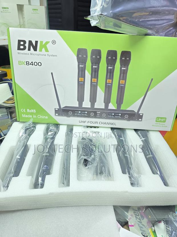 Original BNK Bk8400 4-in-1 Wireless Handheld Mic Set - New .