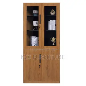 Office Cabinet : Wooden Office Filing Cabinet 2 Door With Full Glass