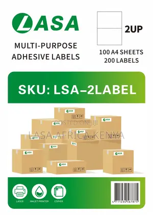 Lasa 2 Up A4 Sheets Barcode Adhesive Label - 1 Pack