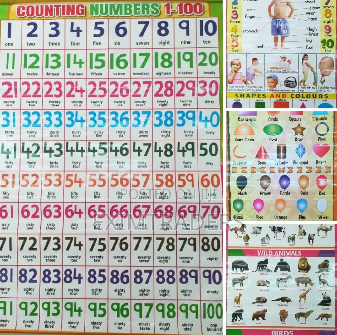 5pcs Kids Learning Charts