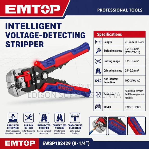 Emtop Intelligent Voltage Detecting Wire Stripper Non Contact Voltage - main view