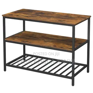Lazava Rustic 3-Tier Kitchen Table - Wood Met.