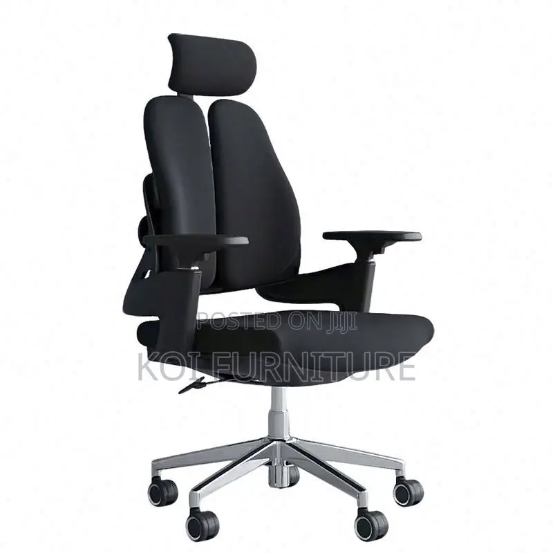 Office Chair : Black High-Back Dual Orthopedic Office Chair