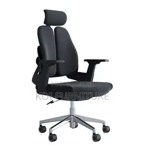 Office Chair : Black High-Back Dual Orthopedic Office Chair