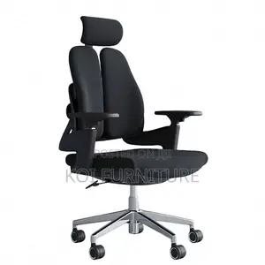 Office Chair : Black High-Back Dual Orthopedic Office Chair