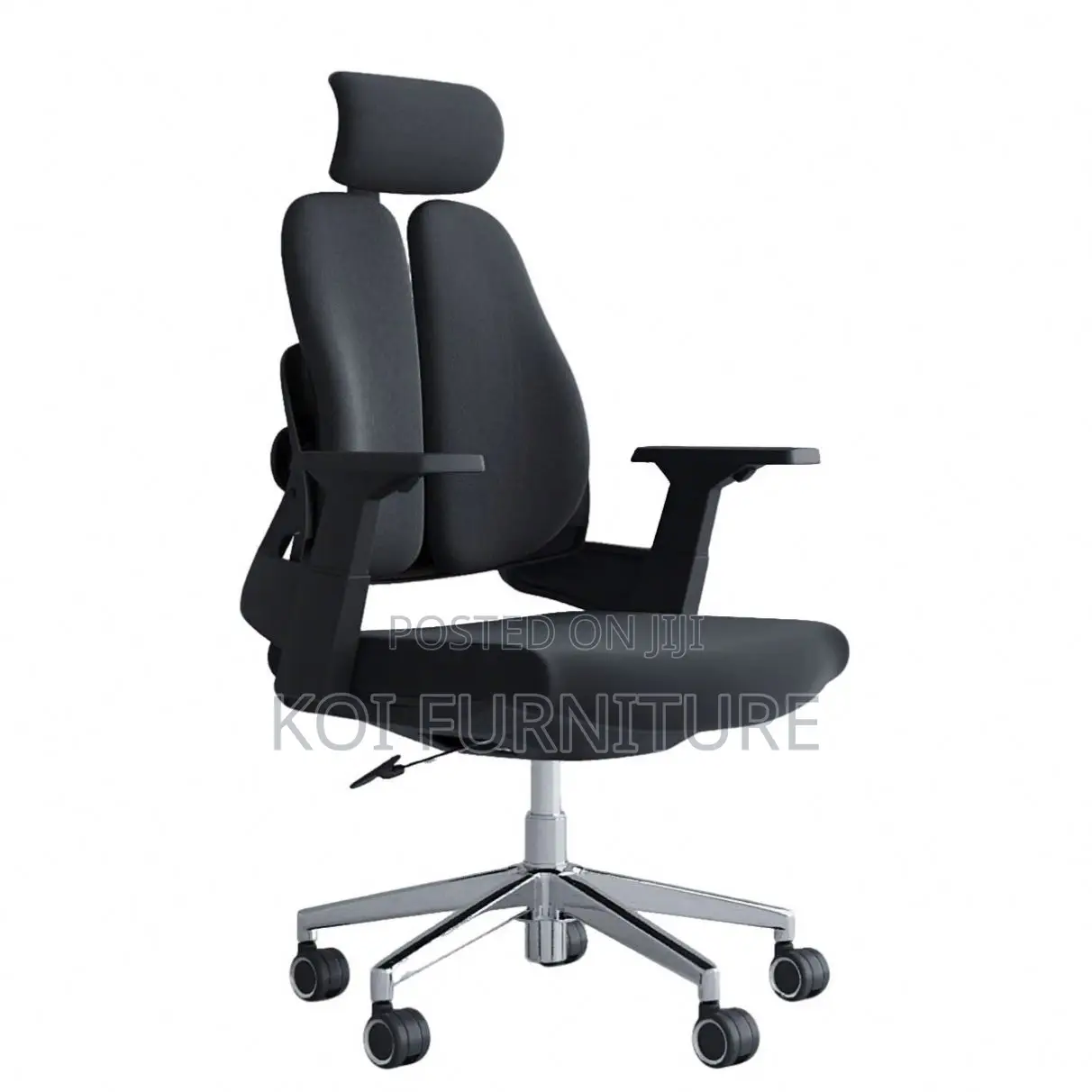 Office Chair : Black High-Back Dual Orthopedic Office Chair
