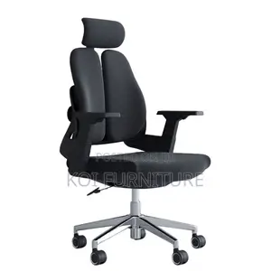 Office Chair : Black High-Back Dual Orthopedic Office Chair