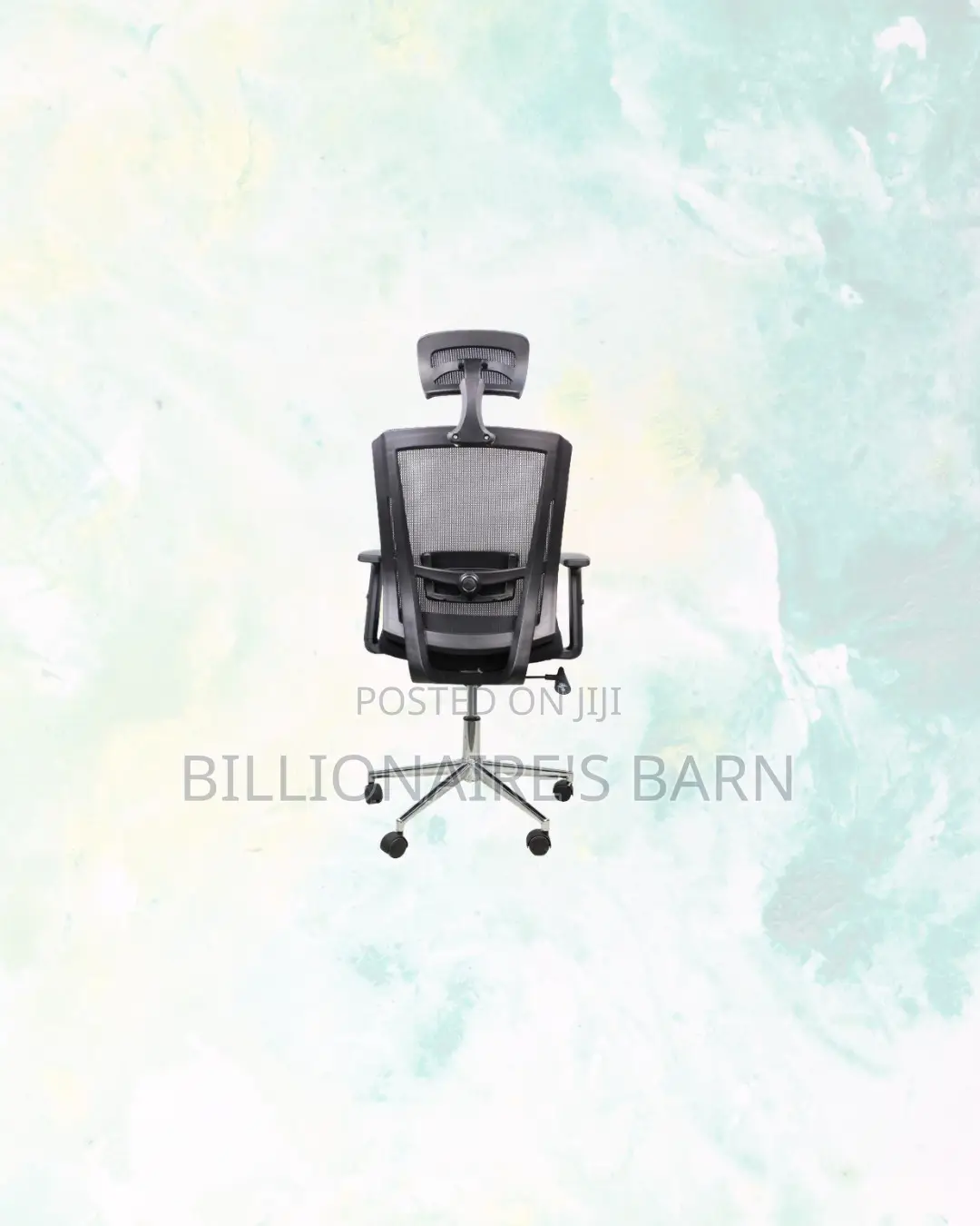 High-Quality Black Mesh Office Chair Ergonomic Headrest - Chrome Base