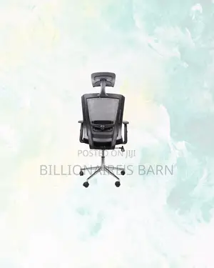 High-Quality Black Mesh Office Chair Ergonomic Headrest - Chrome Base