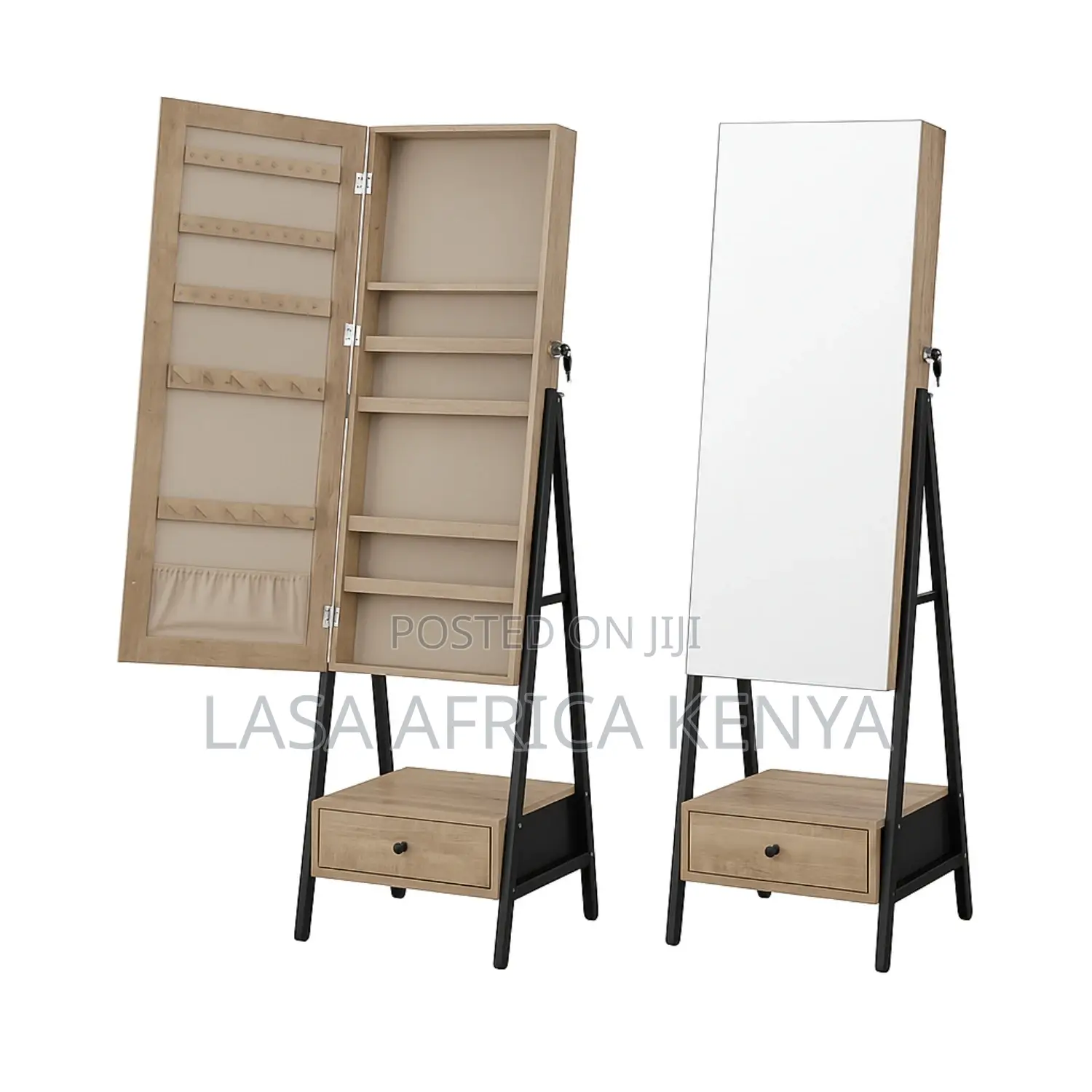 Lazava Led Full-Length Mirror Jewelry Cabinet D.