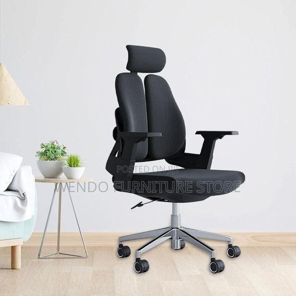 Office Chair : Modern Black Dual-Backrest Ergonomic Office Chair