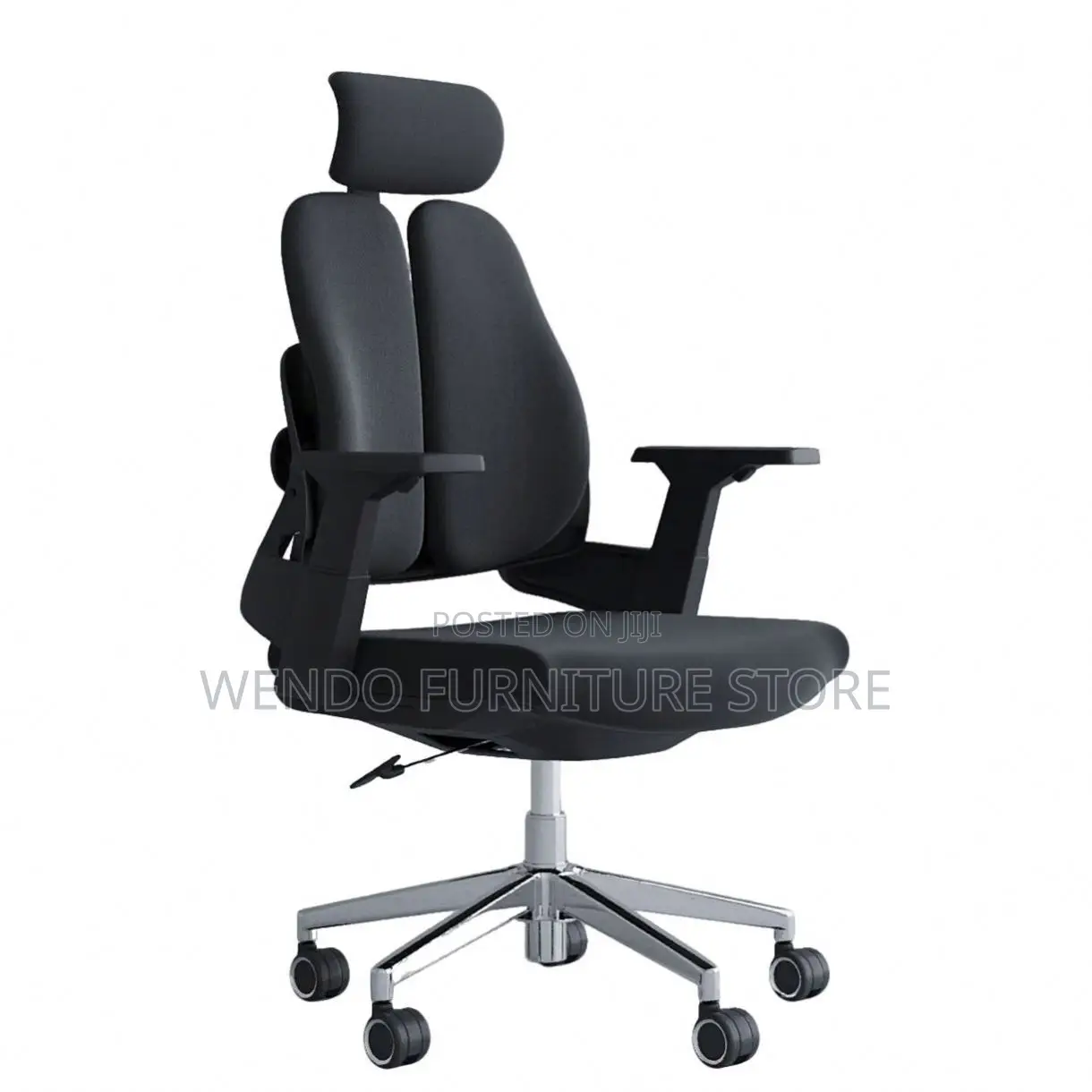 Office Chair : Modern Black Dual-Backrest Ergonomic Office Chair