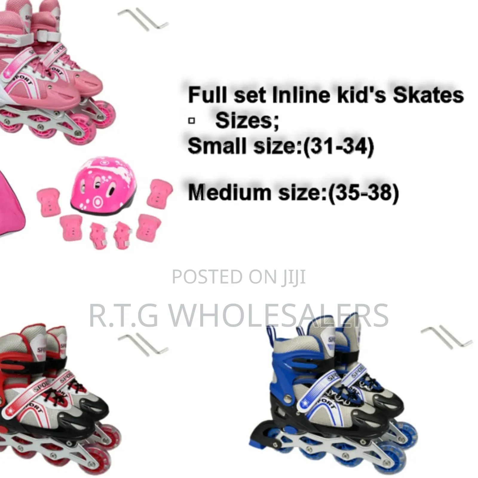 Inline Roller Skates Full Set With Protective Gear