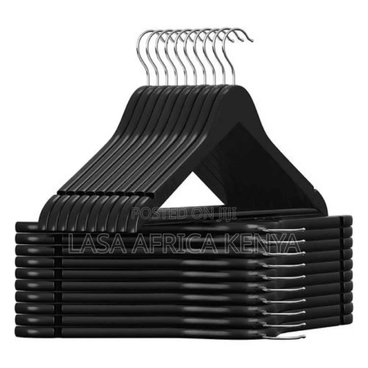 Lasa 20 X Wooden Coat Hangers With Non-slip Notches