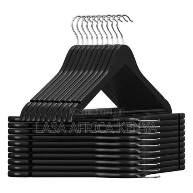 Lasa 20 X Wooden Coat Hangers With Non-Slip Notches