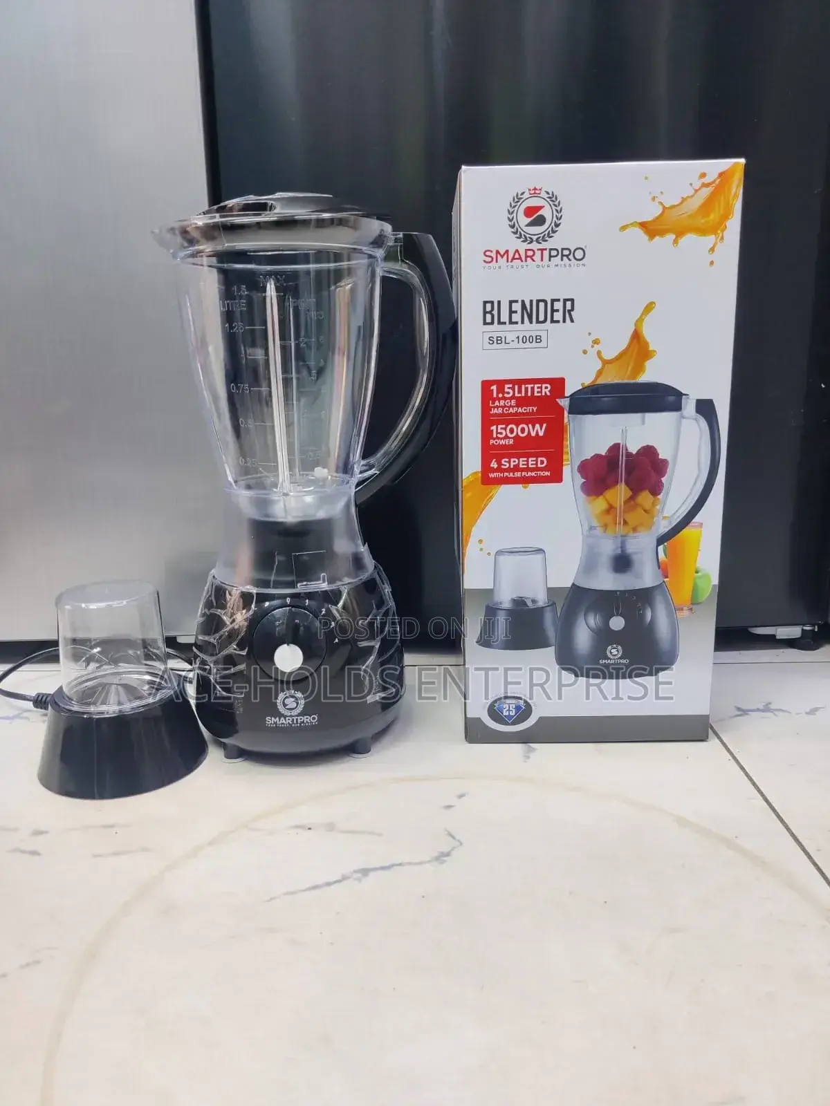 Smartpro - 1.5 Litres Blender (Sbl 100b) 2-in-1 Plastic Jar - 1500w