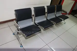 Office Bench : L12 Four-Link Metal Waiting Bench With Padded Seat