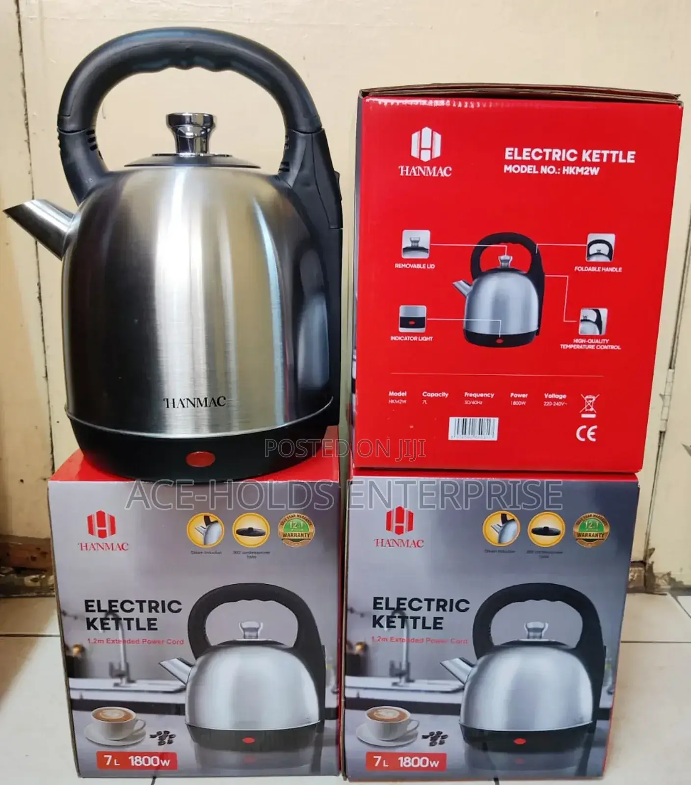 Hanmac Kettle 7 Litres - 800watts Stainless Finish