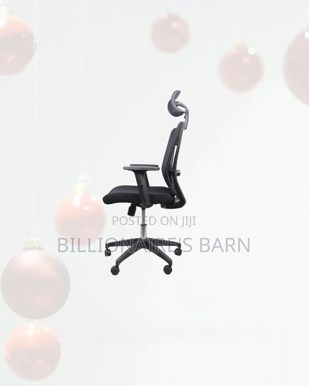 Modern Black Mesh Office Chair Ergonomic Headrest With Nylon Base