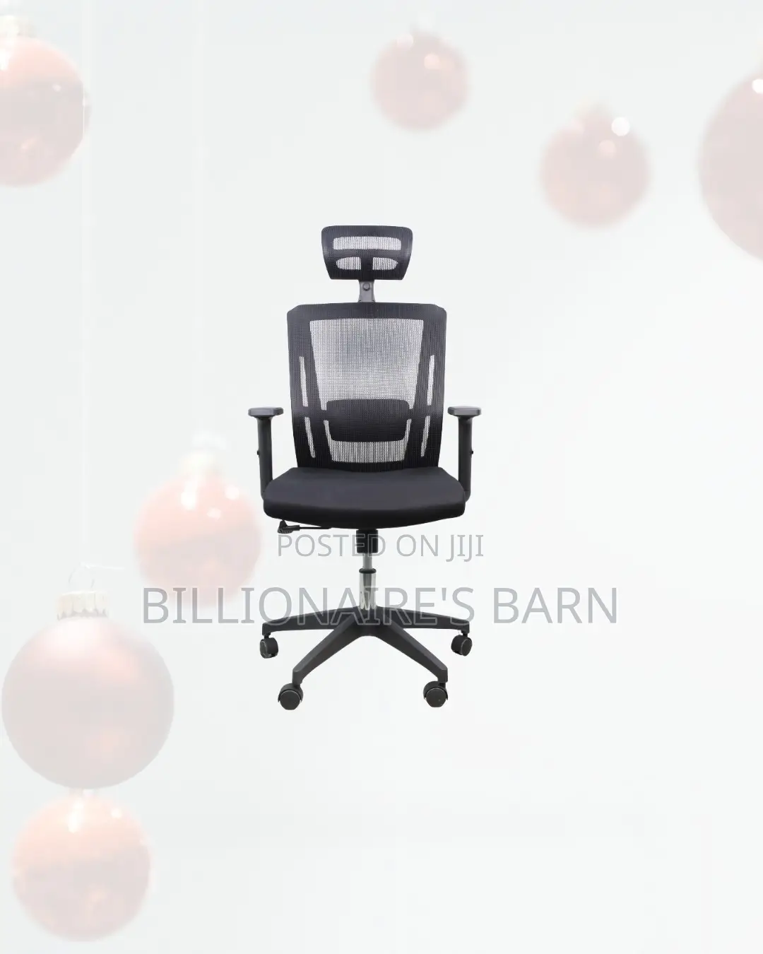 Modern Black Mesh Office Chair Ergonomic Headrest With Nylon Base