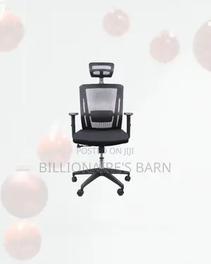 Modern Black Mesh Office Chair Ergonomic Headrest With Nylon Base