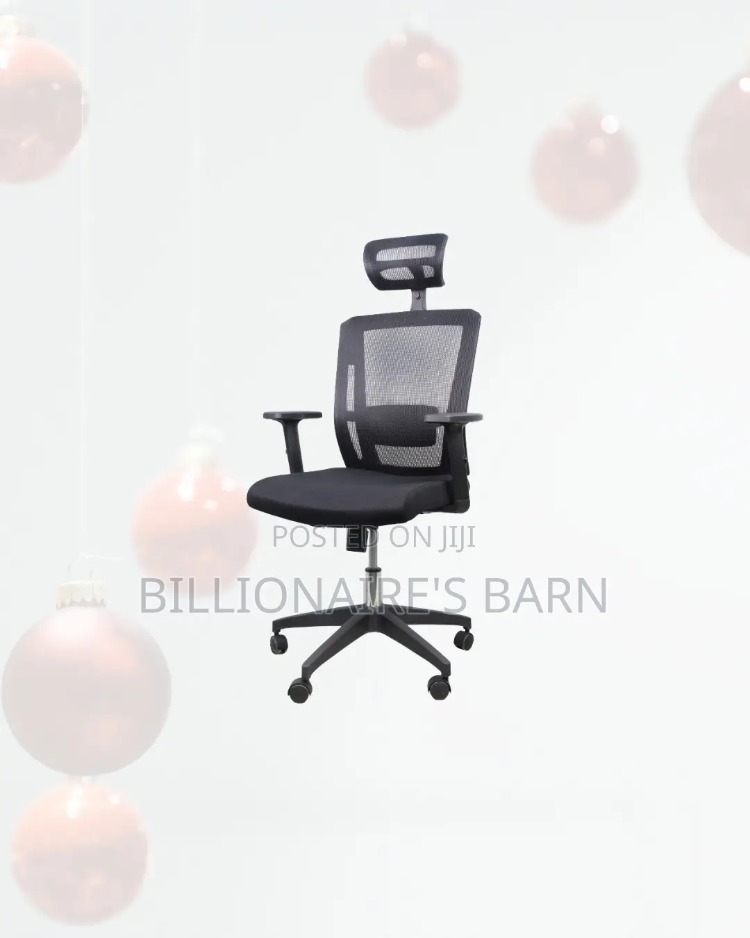 Modern Black Mesh Office Chair Ergonomic Headrest With Nylon Base