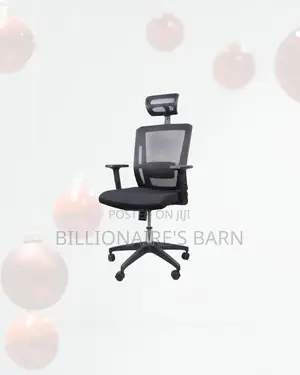 Modern Black Mesh Office Chair Ergonomic Headrest With Nylon Base