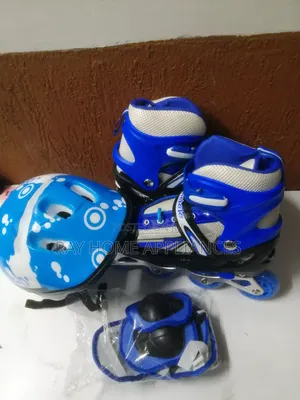 Kids Full Set Inline Roller Skates Shoes Red and Blue