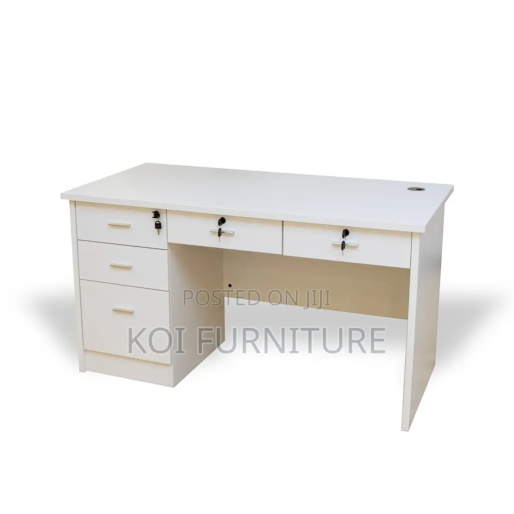 Office Desk; 1.4 Meters White Melanine Executive Office Desk