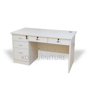 Office Desk; 1.4 Meters White Melanine Executive Office Desk