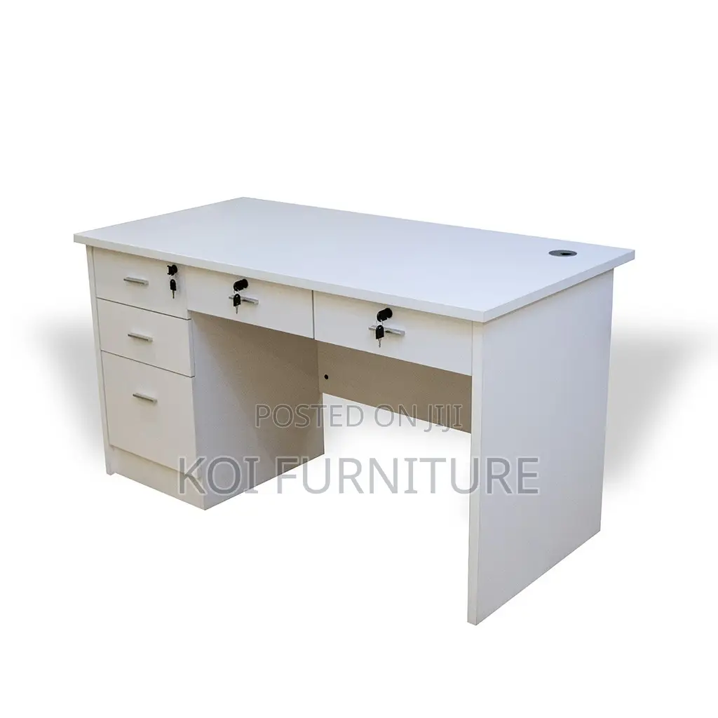 Office Desk; 1.4 Meters White Melanine Executive Office Desk